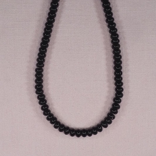4 mm by 6 mm black onyx rondelles