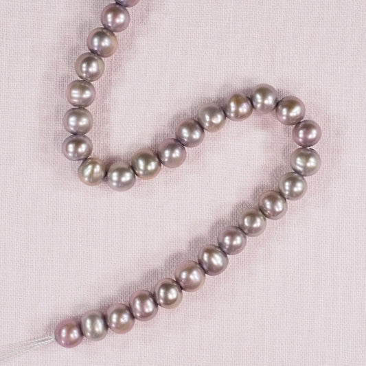 8 mm light mauve oval pearls