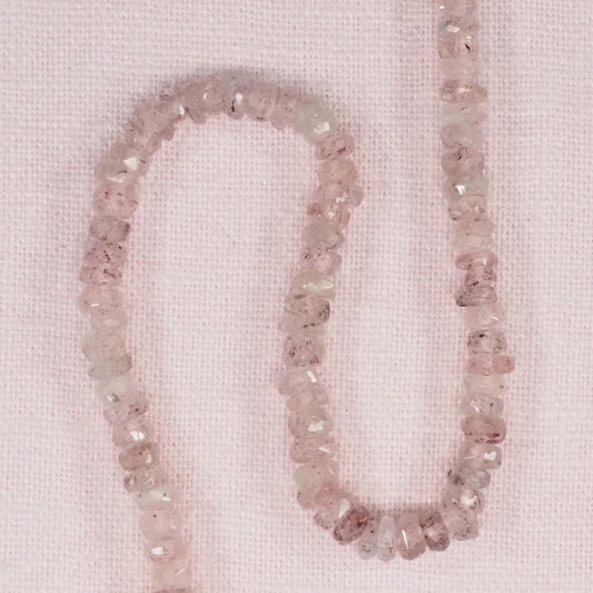 3 mm rose quartz faceted rondelle beads