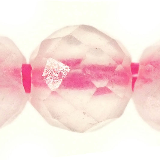 2 mm micro-faceted rose quartz beads