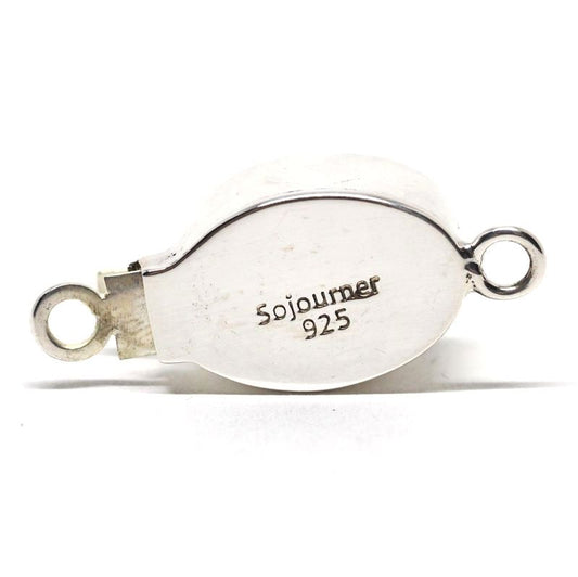 Green crystal sterling silver box clasp