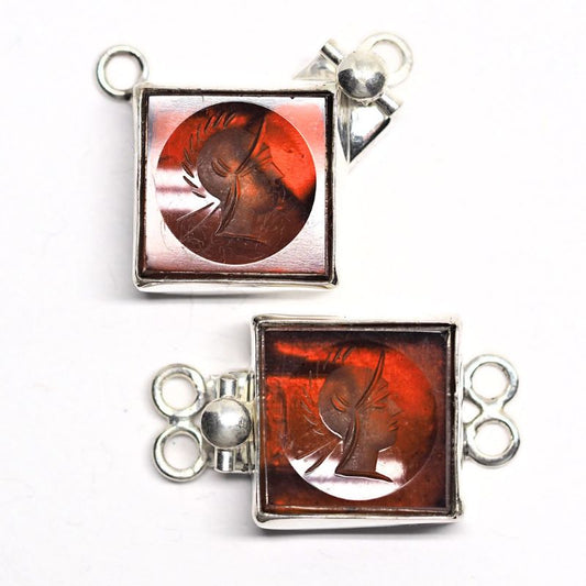 Carnelian Roman warrior intaglio clasp