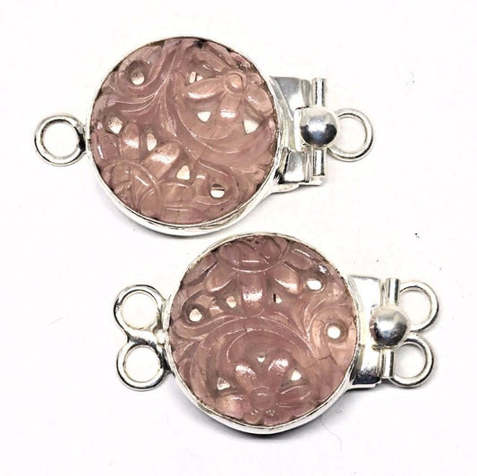 Rose pink carved clasp