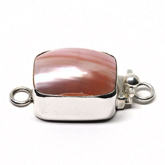Rectangular pink pearl clasp