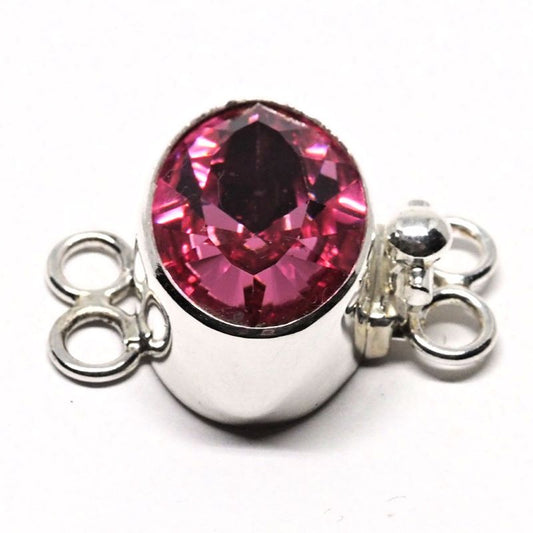 Oval Swarovski rose bracelet clasp