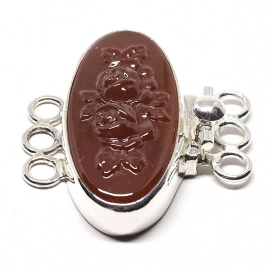 Carnelian rose bracelet clasp