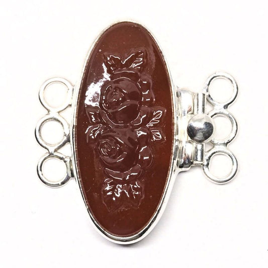 Carnelian rose bracelet clasp