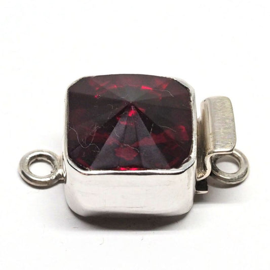 Small square Siam Swarovski clasp