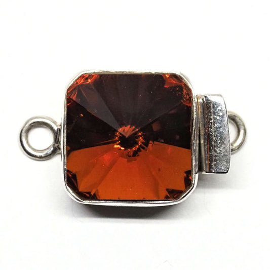 Swarovski square topaz clasp