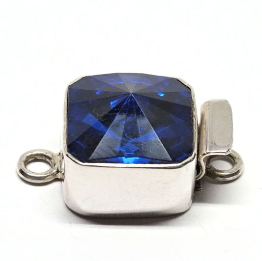 Square Swarovski sapphire clasp