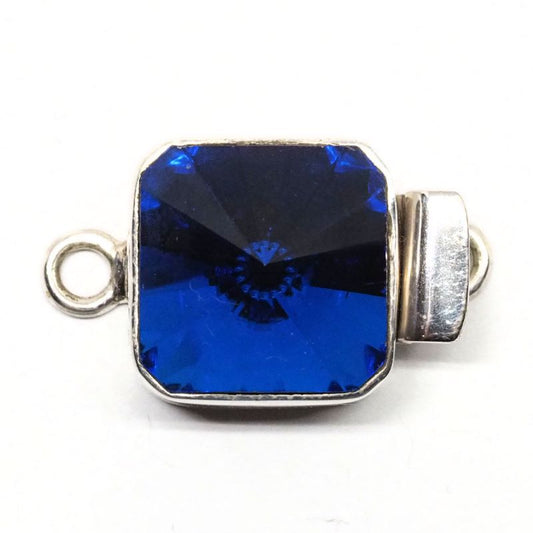 Square Swarovski sapphire clasp