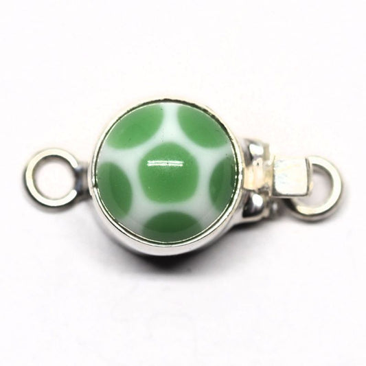 Small green polka dot clasp