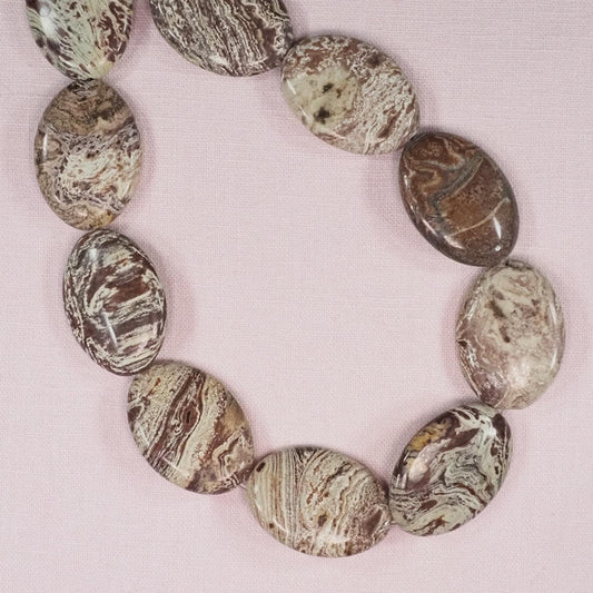 Large fancy agate flat round beads