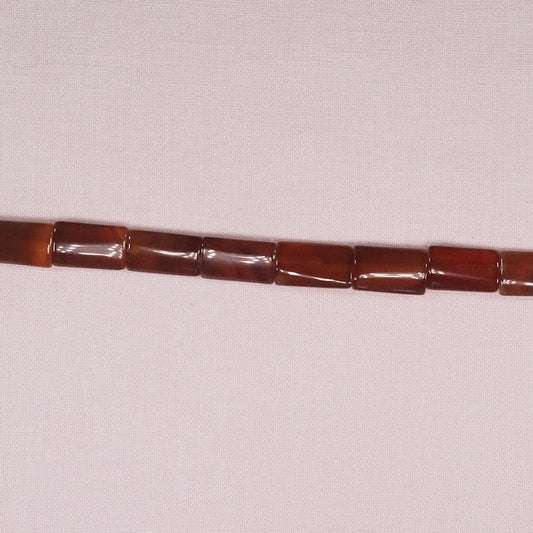 Fire agate flat lozenge beads