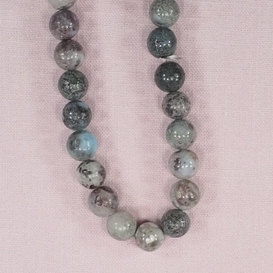 10 mm round larimar beads