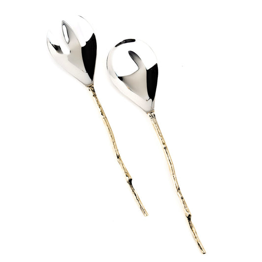 Olive branch serving spoon set