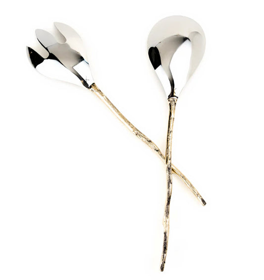 Olive branch serving spoon set