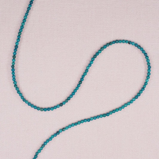 2 mm turquoise round beads