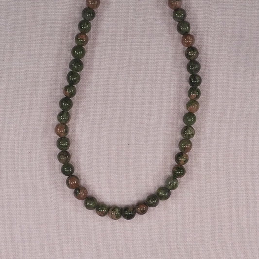6 mm round unakite beads