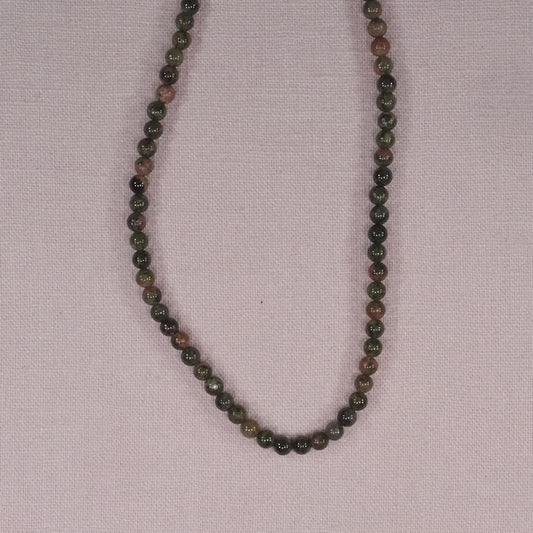4 mm round unakite beads