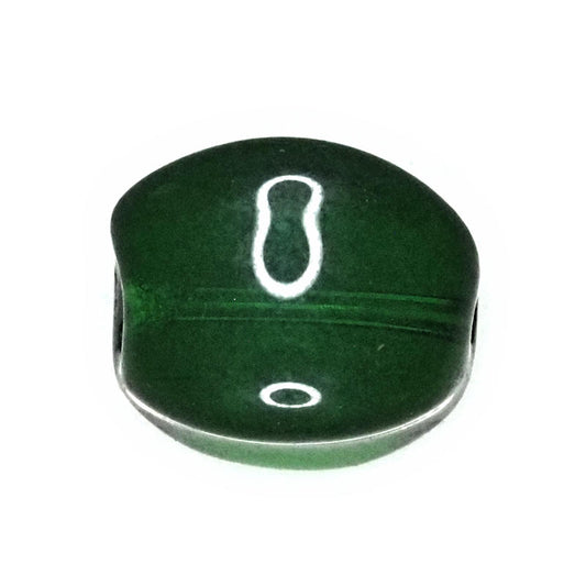 Transparent forest green indented square beads