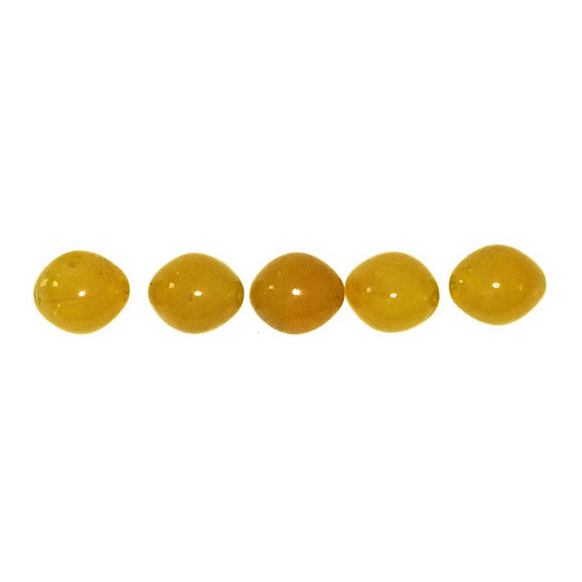 Hand-made yellow glass beads