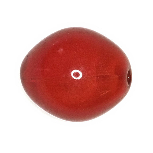 Hand-made dark orange glass beads