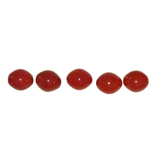 Hand-made dark orange glass beads