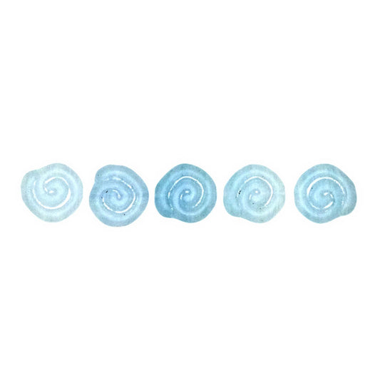 Frosted blue nautilus beads