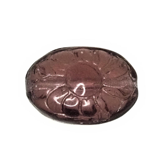 Purple flat oval beads