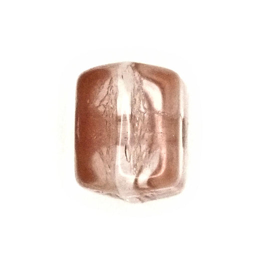 Carnelian colored glass square beads