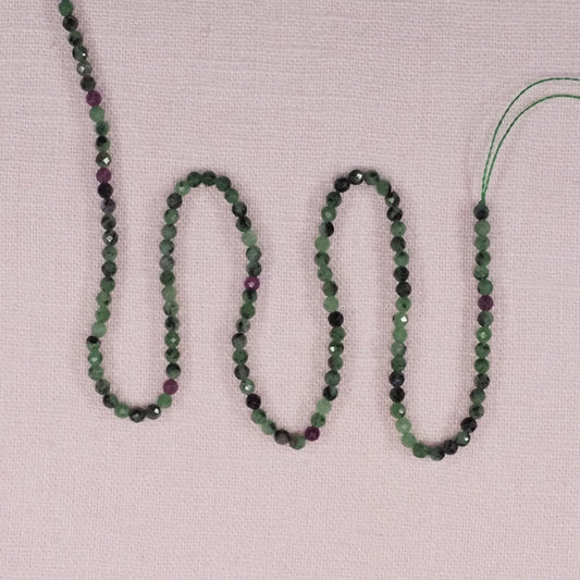 2 mm faceted round zoisite beads