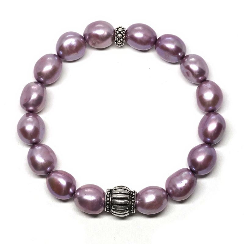 Purple and silver bracelet