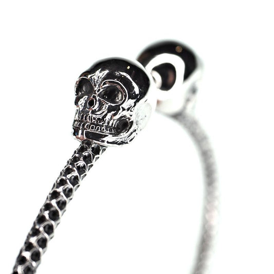 Sterling silver double skull bracelet
