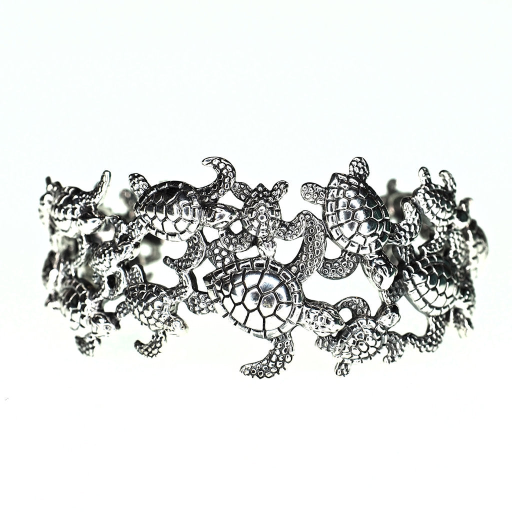 Teeming turtle cuff bracelet