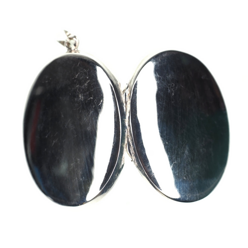 Large oval sterling silver locket