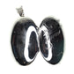 Large oval incised sterling silver locket