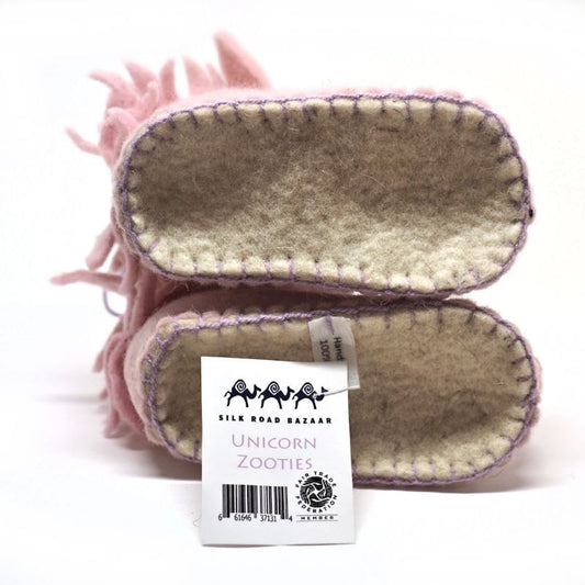 Pink unicorn booties