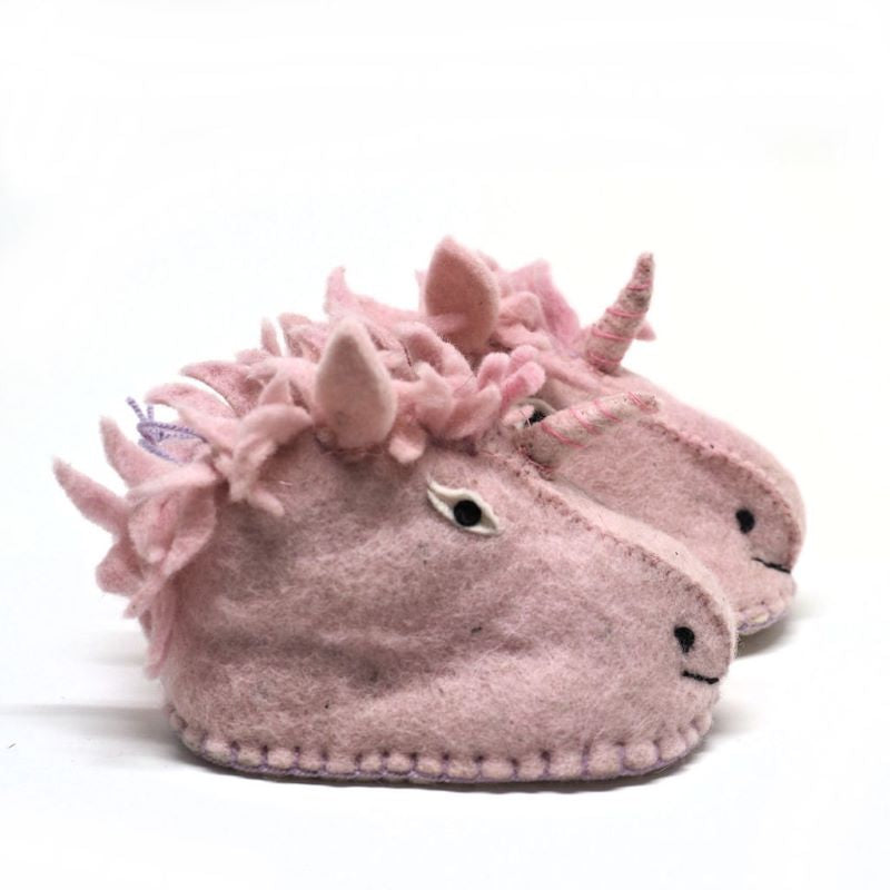 Pink unicorn booties