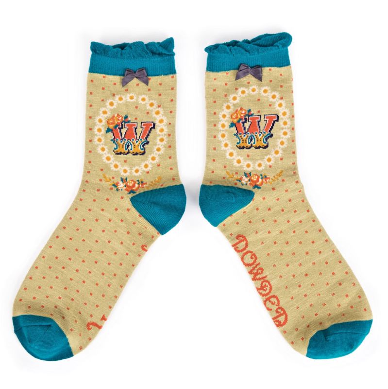 Alphabet socks - U to W