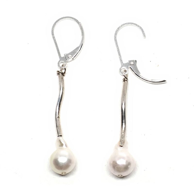 Silver Elegance pearl earrings