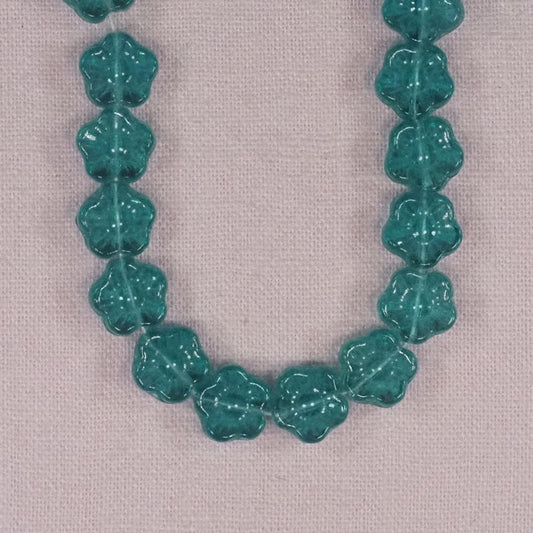 Teal flower beads