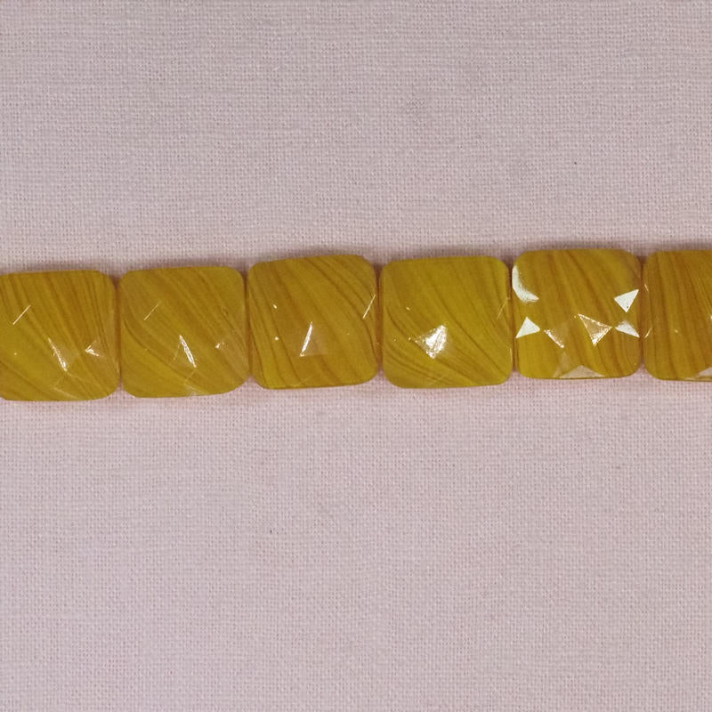 Vintage Czech two-hole square beads