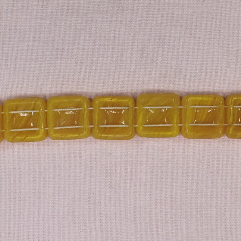 Vintage Czech two-hole square beads