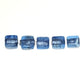 8 mm to 10 mm by 6 mm to 8 mm glass foil-lined lampwork cubes