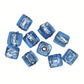 8 mm to 10 mm by 6 mm to 8 mm glass foil-lined lampwork cubes