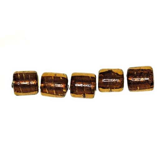 9 mm by 9 mm glass lampwork beads
