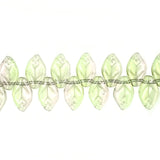 12 mm by 8 mm top-drilled vintage yellow-green glass leaves