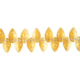 10 mm by 6 mm top-drilled amber vintage glass leaves