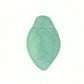 12 mm by 8 mm top-drilled vintage frosted blue-green glass leaves